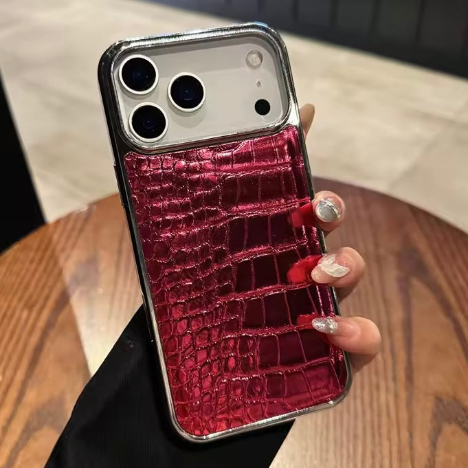 Hochglanz/Chrom Krokodil-Leder Optik Hülle/Case für iPhone 17 Pro, 17 Pro Max | ZITOCASES®