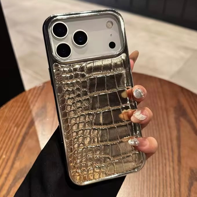 Hochglanz/Chrom Krokodil-Leder Optik Hülle/Case für iPhone 17 Pro, 17 Pro Max | ZITOCASES®