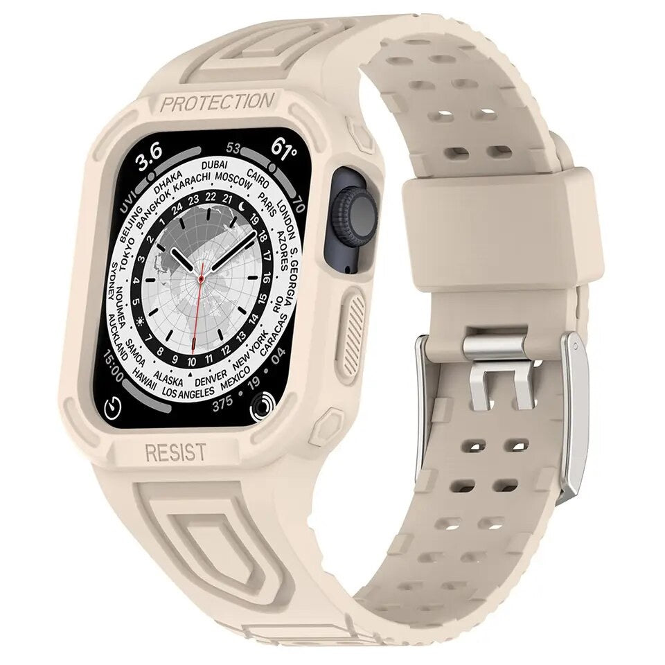 Silikon 2-in-1 Outdoor-Gehäuse Hülle/Case inkl. Silikon Armband für Apple Watch Series 8, 7, 6, SE | ZITOCASES®