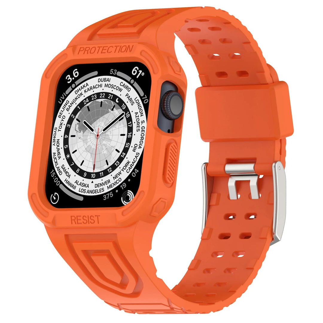 Silikon 2-in-1 Outdoor-Gehäuse Hülle/Case inkl. Silikon Armband für Apple Watch Series 10, 9, Ultra | ZITOCASES®