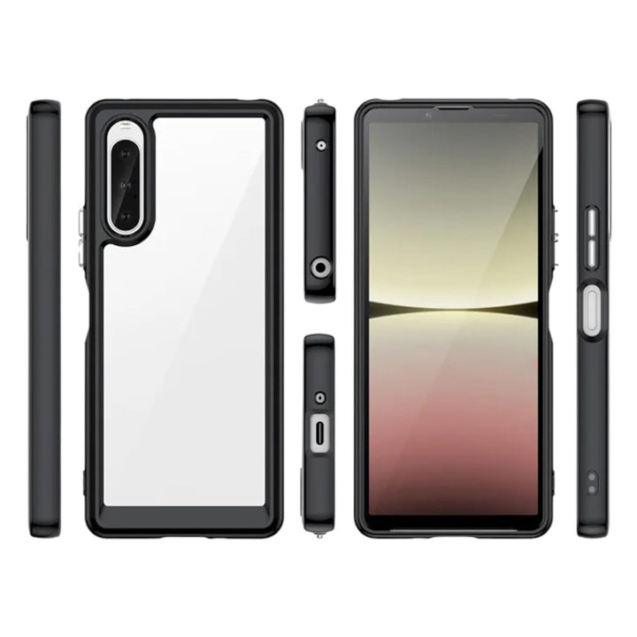 Transparente Silikon/Plastik Hülle/Case mit buntem Rahmen für Sony Xperia 10-Serie | ZITOCASES®