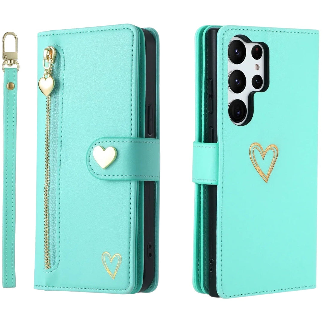 SALE | Samsung Galaxy S25 | Kunstleder Brieftaschen/Herz Hülle/Case | ZITOCASES®