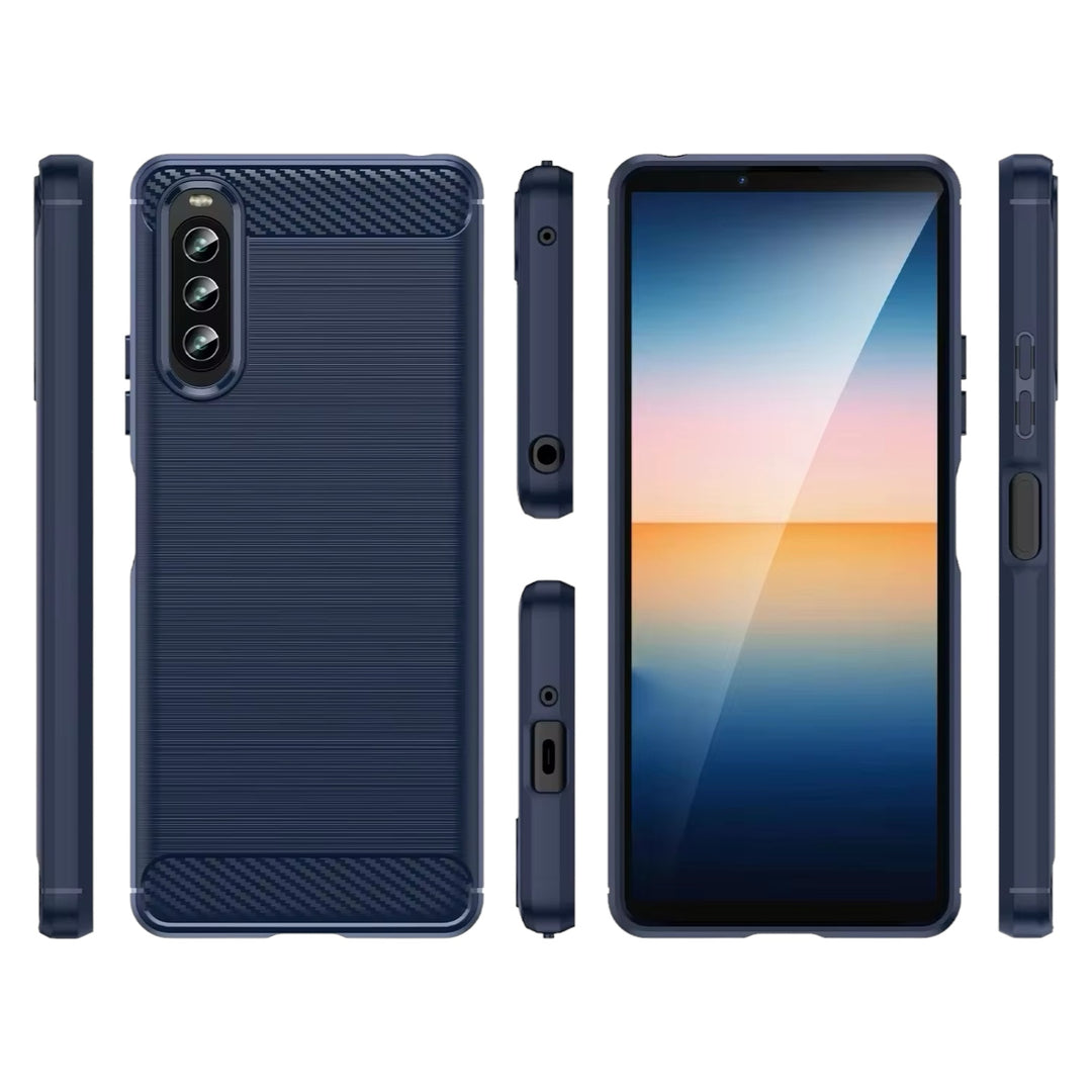SALE | Sony Xperia 10 III | Edle Carbon Optik Akzente Soft Hülle/Case | ZITOCASES®