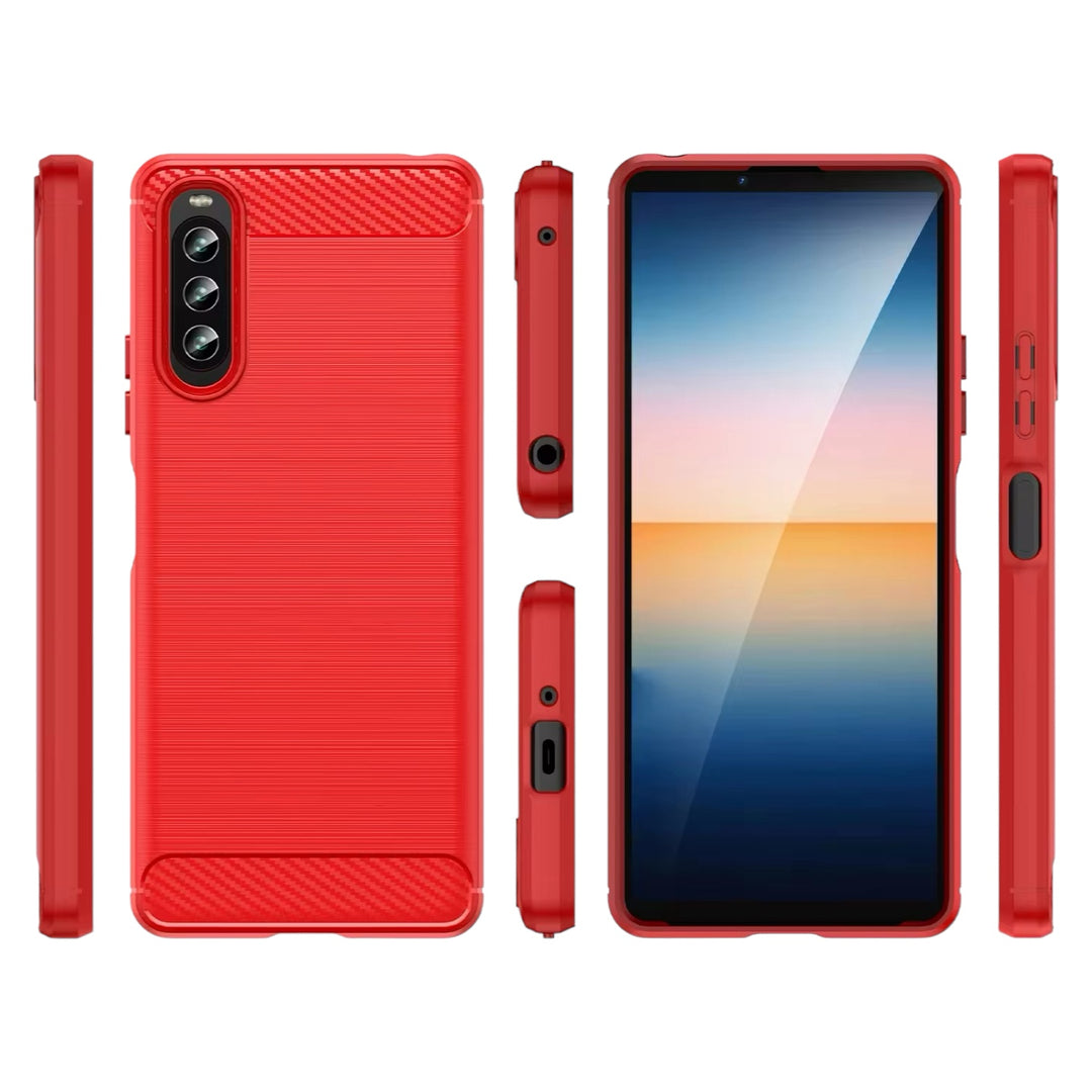 Edle Carbon Akzente Soft Hülle/Case verschiedene Farben für Sony Xperia 10, 10 III, 10 IV, 10 Plus, 10 V, 10 VI | ZITOCASES®