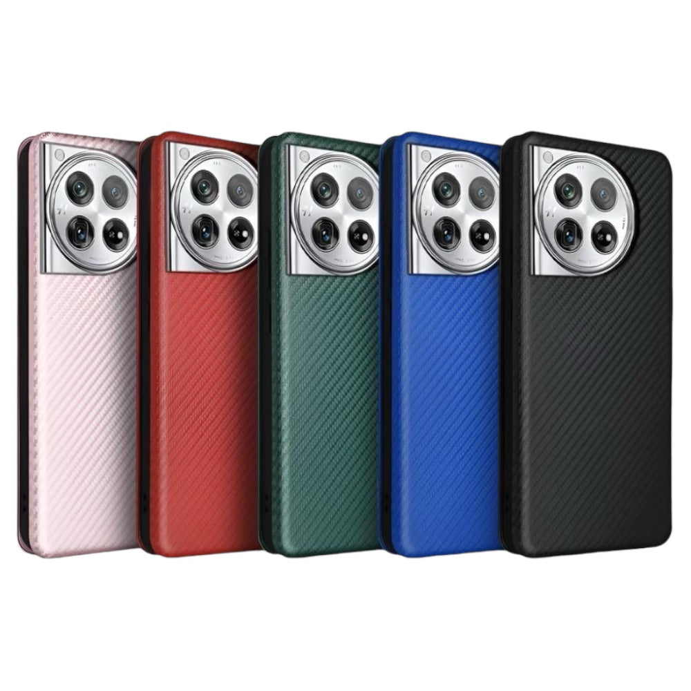 Kunstleder Carbon Klapp Hülle/Flip Case für OnePlus 13R, 13, 12R, 12, 11, 10T, 10 Pro, 9, 9 Pro, 8, 8 Pro, 8T, Nord, 4, 3, 2, CE | ZITOCASES®