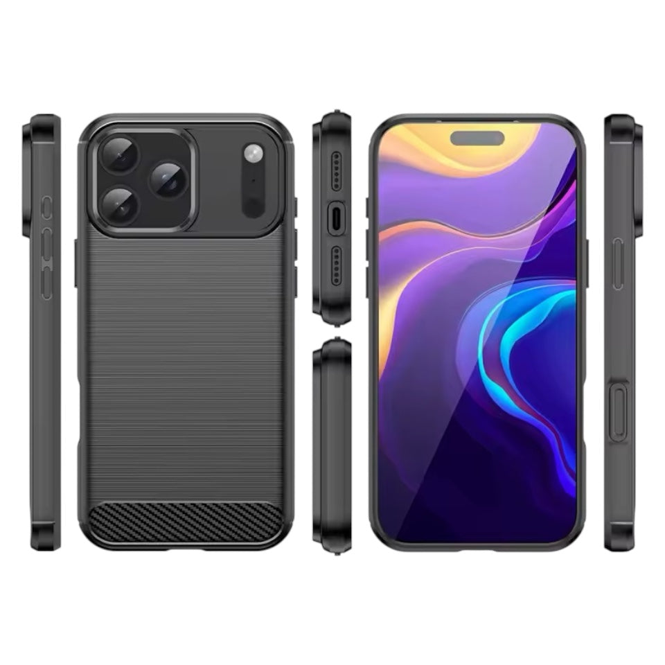 Metallstruktur/Carbon Optik Silikon Hülle/Case für iPhone 17 Pro, 17 Pro Max | ZITOCASES®