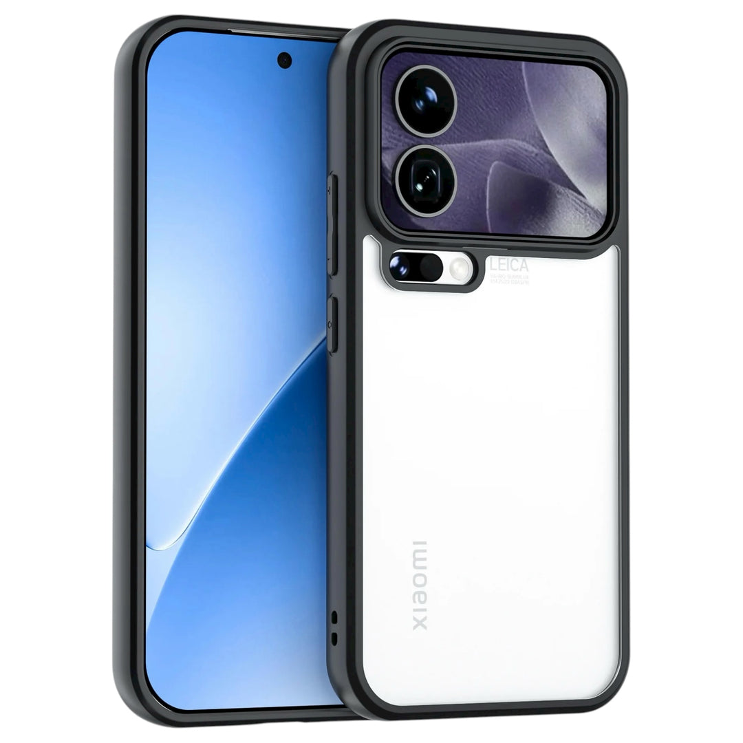Transparente Silikon/Plastik Hülle/Case mit schwarzem Rahmen für Xiaomi 17, 17 Pro, 17 Pro Max | ZITOCASES®