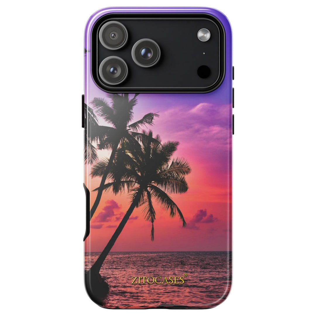 Dualschutz Palmen/Sonnenuntergang Design 2-in-1 Hybrid Hülle/Case für iPhone 17 Pro, 17 Pro Max | ZITOCASES®