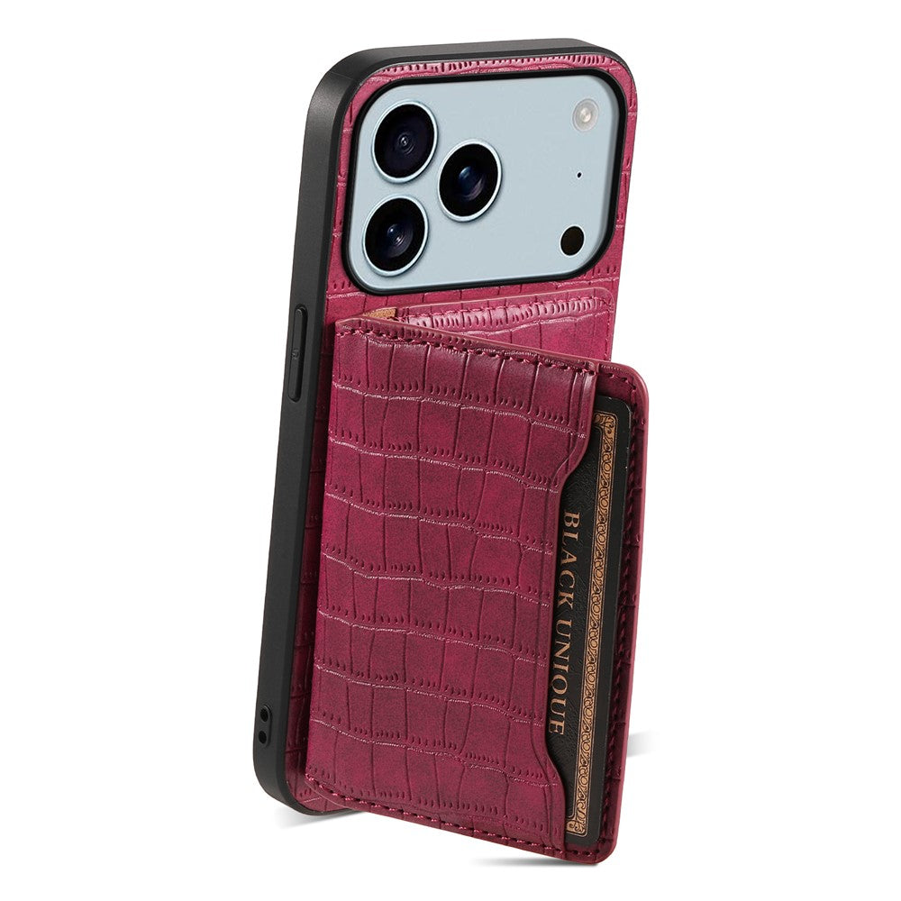 Krokodil-Leder Optik Hülle/Case mit Kartenfach und integriertem Ständer für iPhone 17 Pro, 17 Pro Max | ZITOCASES®
