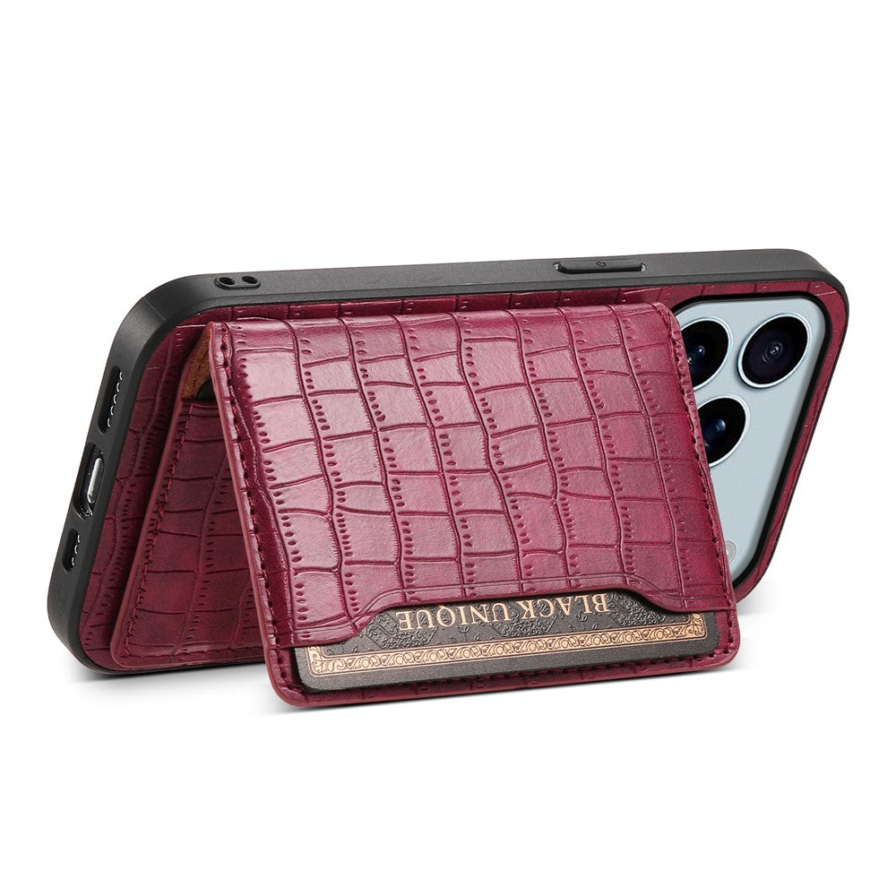 Krokodil-Leder Optik Hülle/Case mit Kartenfach und integriertem Ständer für iPhone 17 Pro, 17 Pro Max | ZITOCASES®