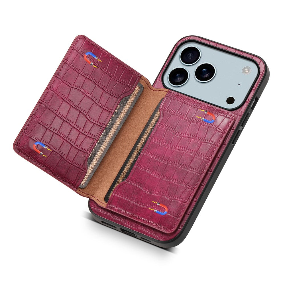 Krokodil-Leder Optik Hülle/Case mit Kartenfach und integriertem Ständer für iPhone 17 Pro, 17 Pro Max | ZITOCASES®