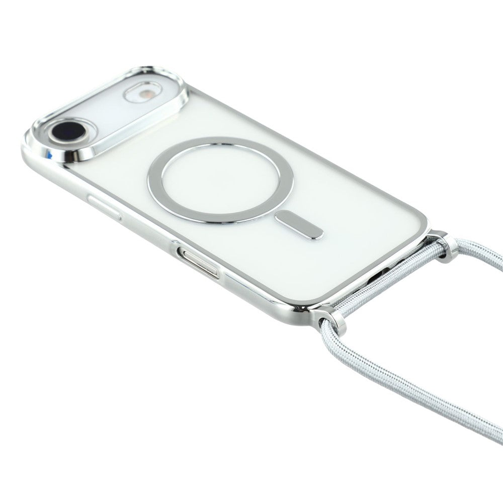 Transparente/Chrom MagSafe/Magnet Silikon Hülle/Case zum Umhängen (inkl. Kordel) für iPhone Air | ZITOCASES®