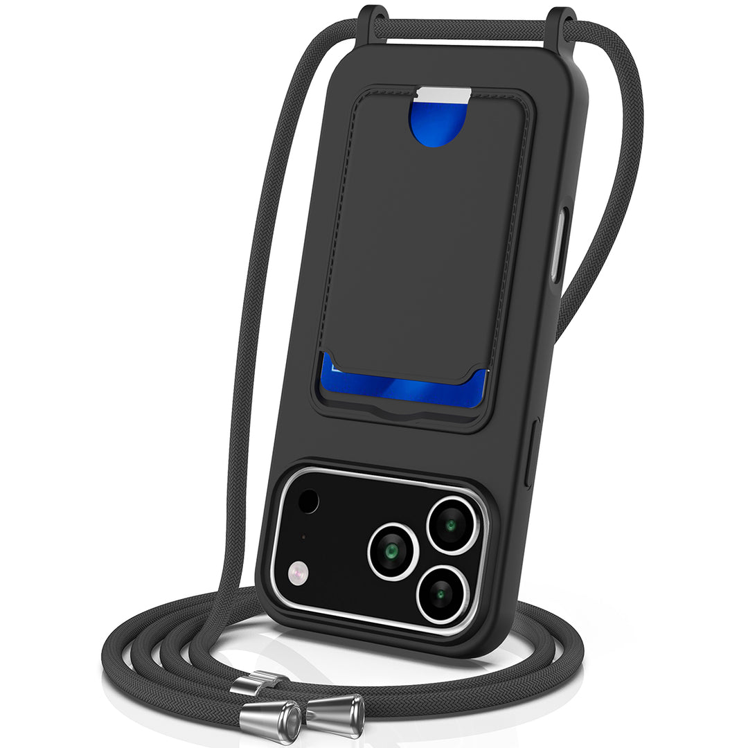 Kartenfach Silikon Hülle/Case zum Umhängen (inkl. Kordel) für iPhone 17 Pro, 17 Pro Max | ZITOCASES®