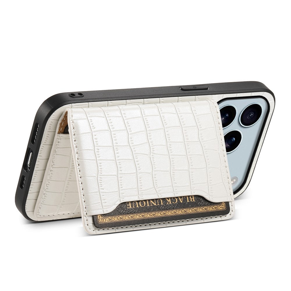 Krokodil-Leder Optik Hülle/Case mit Kartenfach und integriertem Ständer für iPhone 17 Pro, 17 Pro Max | ZITOCASES®