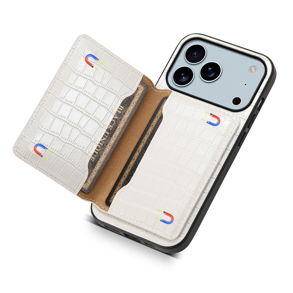 Krokodil-Leder Optik Hülle/Case mit Kartenfach und integriertem Ständer für iPhone 17 Pro, 17 Pro Max | ZITOCASES®