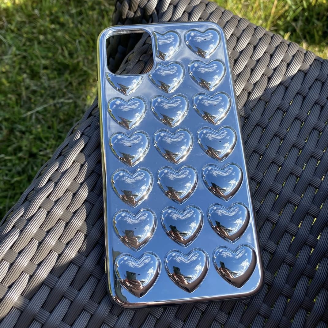 3D Herz Spiegel/Chrom Hülle/Case (inkl. Armreif) für iPhone 16, 16 Plus, 16 Pro, 16 Pro Max, 15, 15 Plus, 15 Pro, 15 Pro Max, 14, 14 Plus, 14 Pro, 14 Pro Max, 13, 13 Pro, 13 Pro Max, 13 Mini, 12, 12 Pro, 12 Pro Max, 12 Mini, SE, 11, 11 Pro, 11 Pro Max | ZITOCASES®