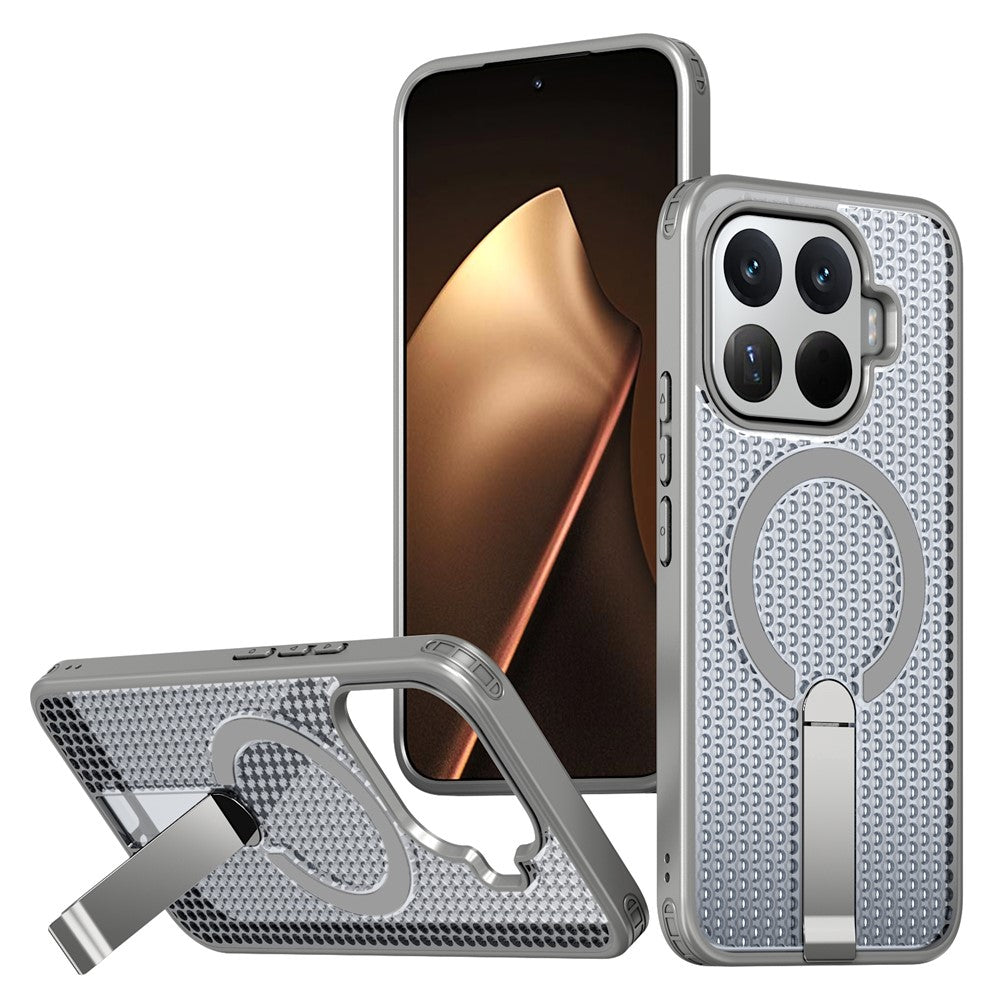 Gelochte/Wärmeableitende MagSafe/Magnet Hülle/Case mit integriertem Ständer für Xiaomi 17T, 17T Pro