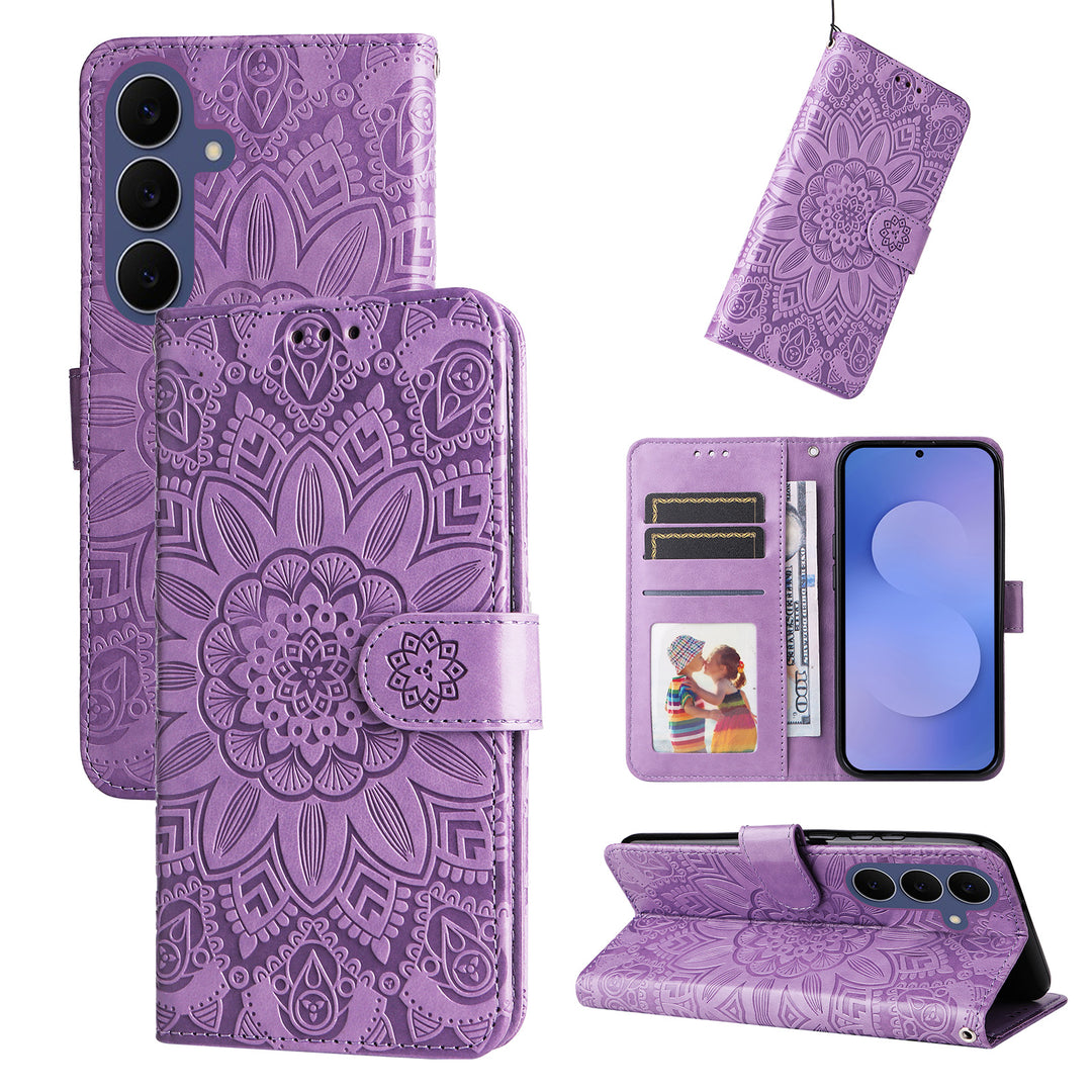 Blumen Kunstleder Klapp Hülle/Flip Case für Samsung Galaxy S26 FE