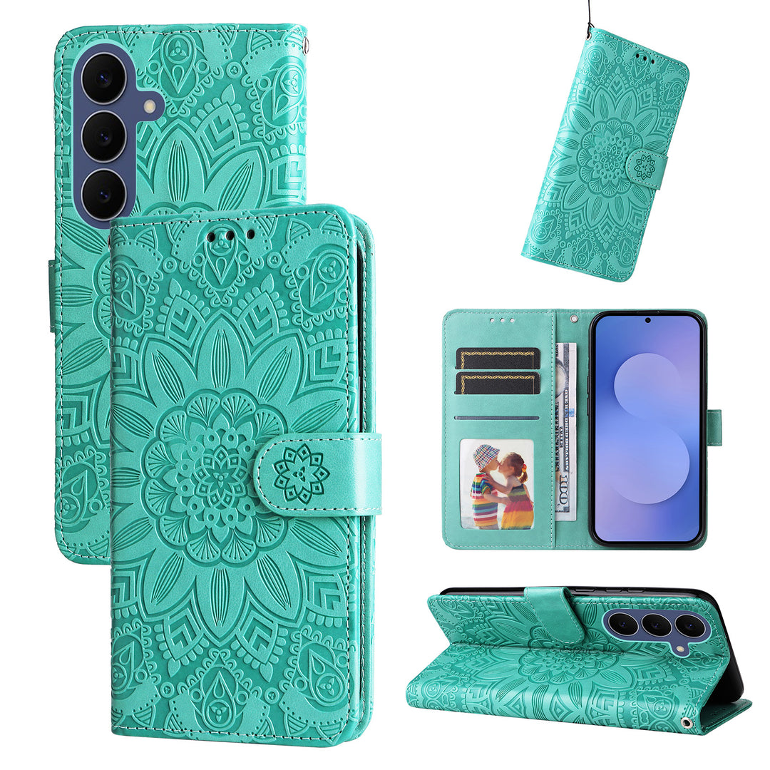 Blumen Kunstleder Klapp Hülle/Flip Case für Samsung Galaxy S26 FE