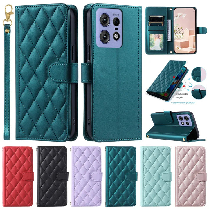 Karierte Kunstleder Klapp Hülle/Flip Case für Motorola Edge 50 Ultra, 50 Pro, 50 Fusion, Edge 40 Neo, 40 Pro, 40, 30, 30 Neo, 30 Fusion, 30 Pro, 30 Ultra, G100, G84, G82, G73, G72, G62, G42, G54, G53, G51, G50, G34, G32, G31, G30, G23, G22, G20, G13, G10 | ZITOCASES®