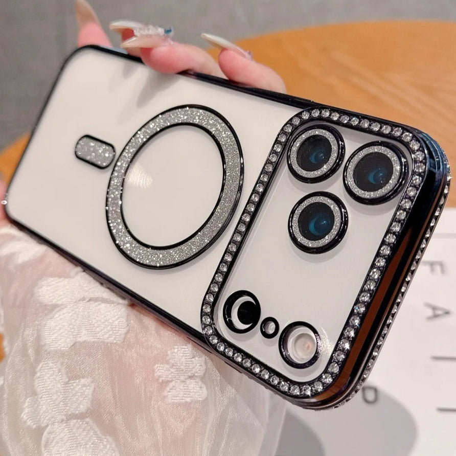 Transparente Glitzer/Chrom MagSafe/Magnet Diamant Hülle/Case für iPhone 17 Pro, 17 Pro Max | ZITOCASES®