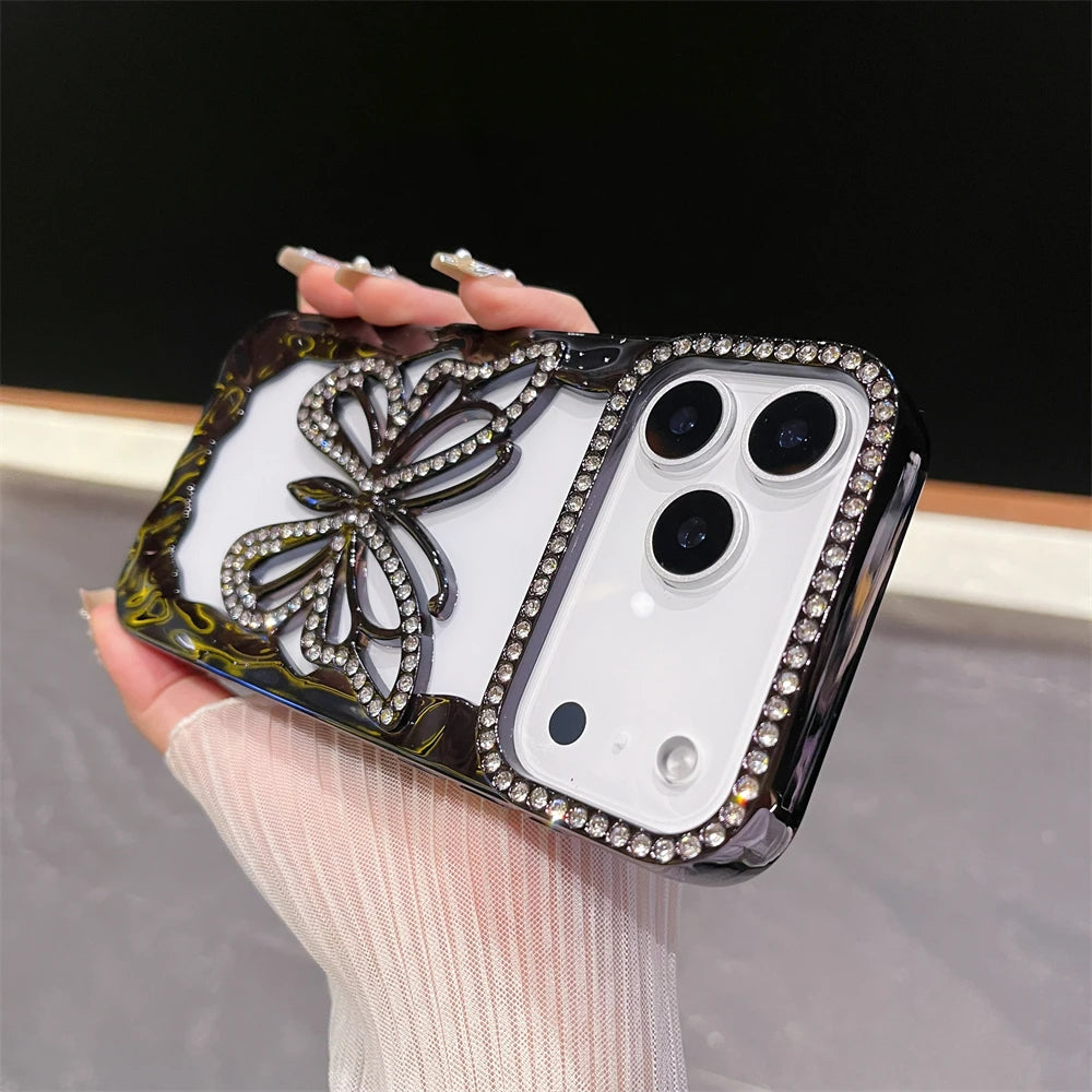 3D Glitzer/Diamant Schmetterling Silikon Hülle/Case für iPhone 17 Pro, 17 Pro Max | ZITOCASES®
