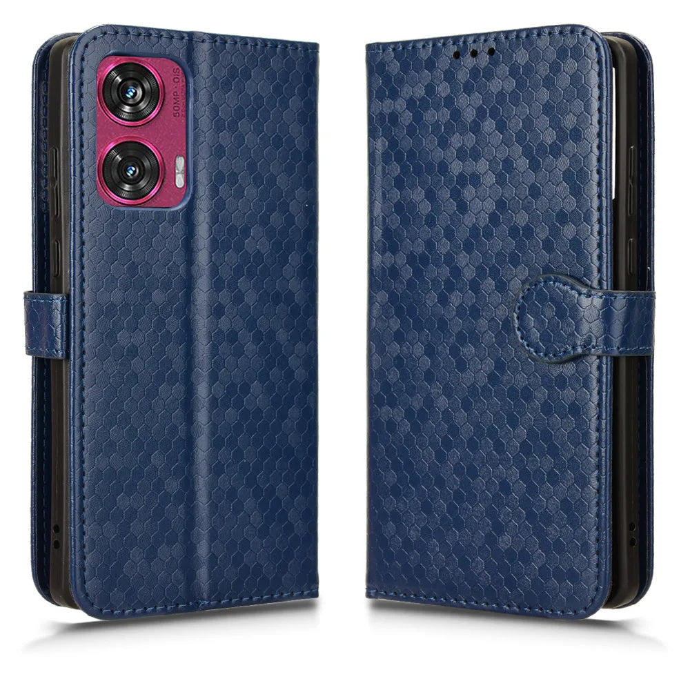 Kunstleder Waben/Gitter Design Hülle/Case für Motorola Edge 50, 40, 30-Serie | ZITOCASES®