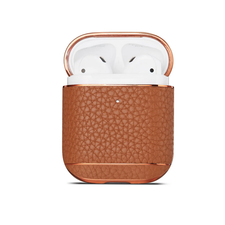 Elegante Kunstleder/Gold Hülle/Case für AirPods 1, 2, 3, 4 | ZITOCASES®