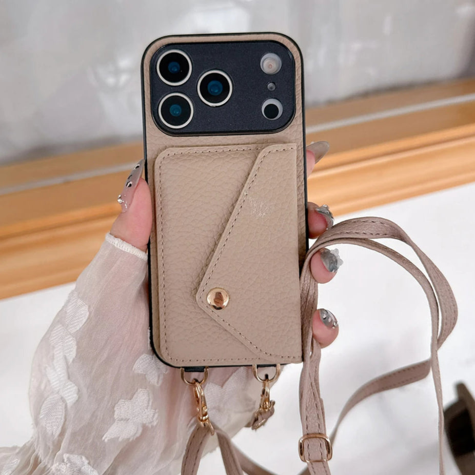 Kunstleder Kartenfach Hülle/Case zum Umhängen (inkl. Kordel) für iPhone 17 Pro, 17 Pro Max | ZITOCASES®