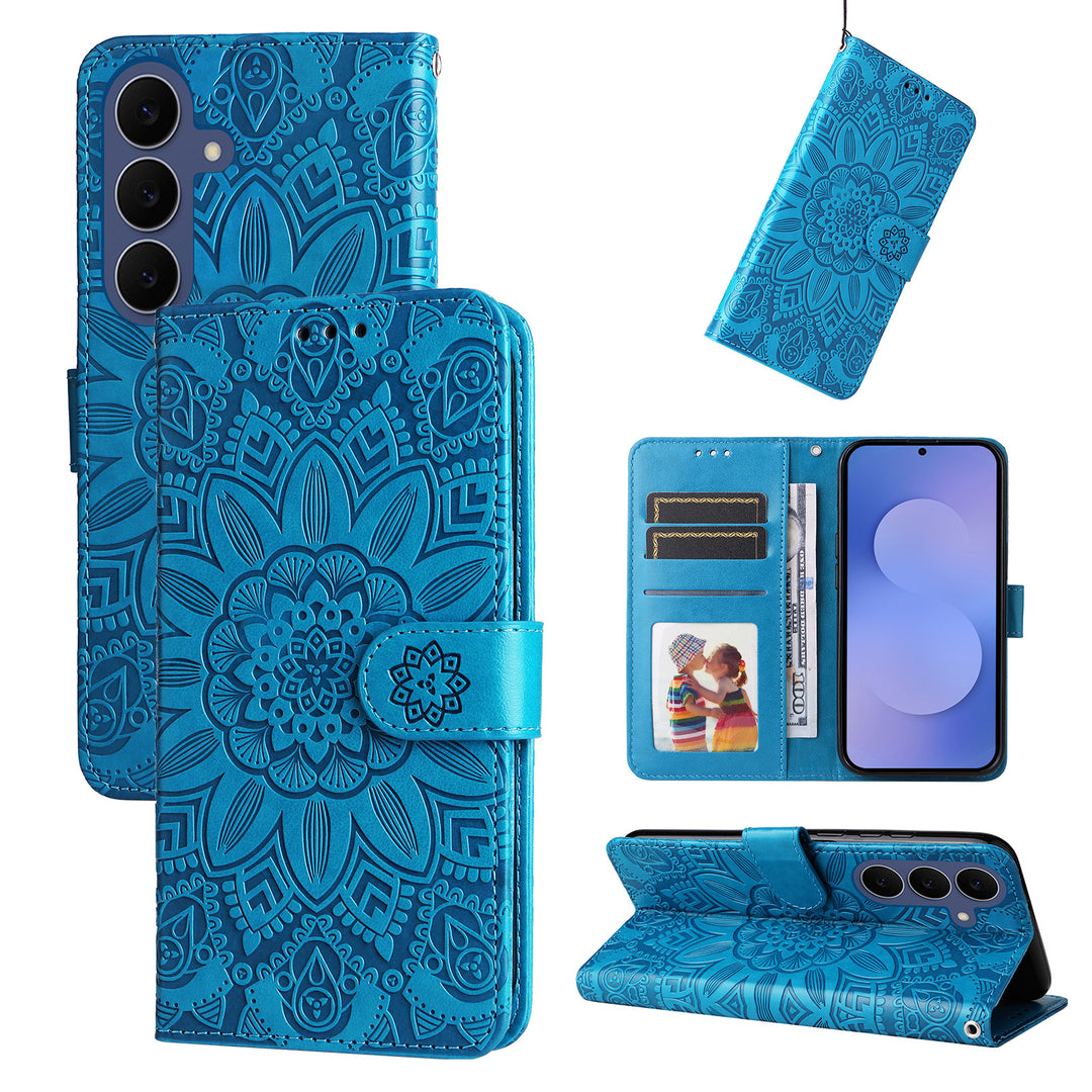 Blumen Kunstleder Klapp Hülle/Flip Case für Samsung Galaxy S26 FE