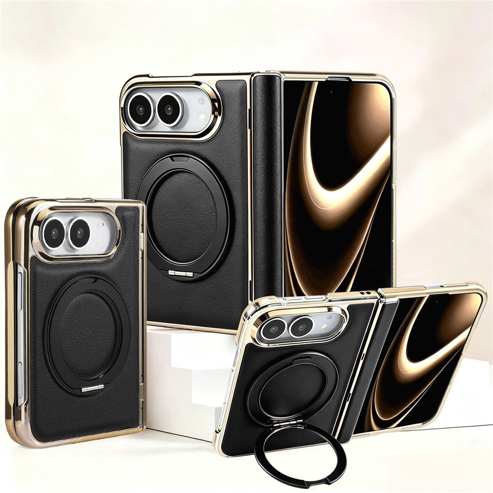 Kunstleder MagSafe/Magnet Hülle/Case mit integriertem Ständer für iPhone Duo