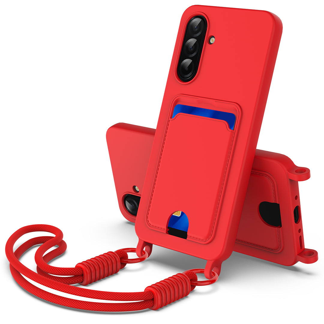 Kartenfach Silikon Hülle/Case zum Umhängen (inkl. Kordel) für Samsung Galaxy S26 FE