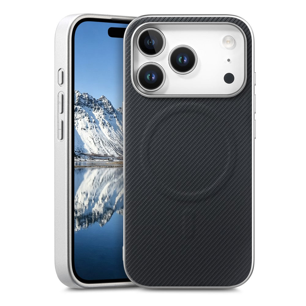 Carbon Optik MagSafe/Magnet Silikon Hülle/Case für iPhone 18 Pro, 18 Pro Max