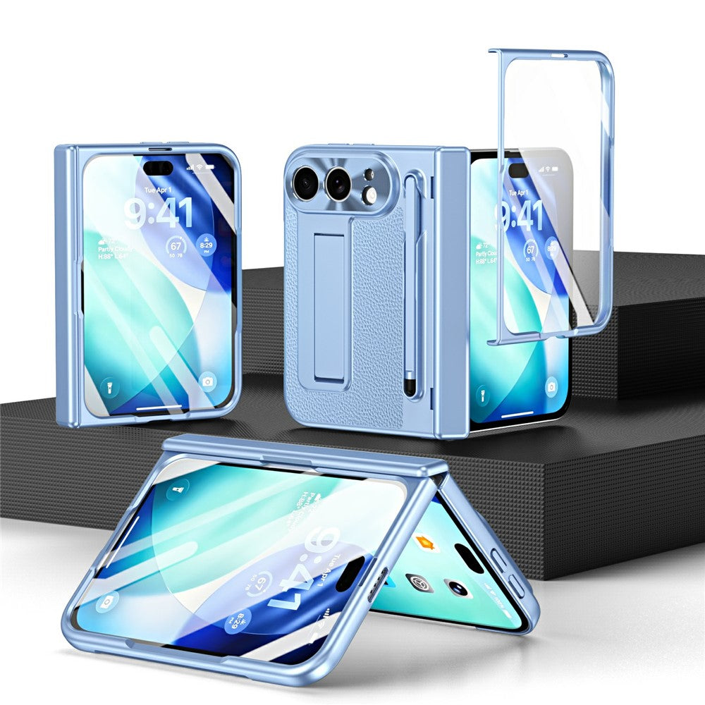 Bunte Kunstleder/Hartplastik Vollschutz [KLARSICHT] Hülle/Case mit integriertem Ständer und Stift für iPhone Ultra | ZITOCASES®