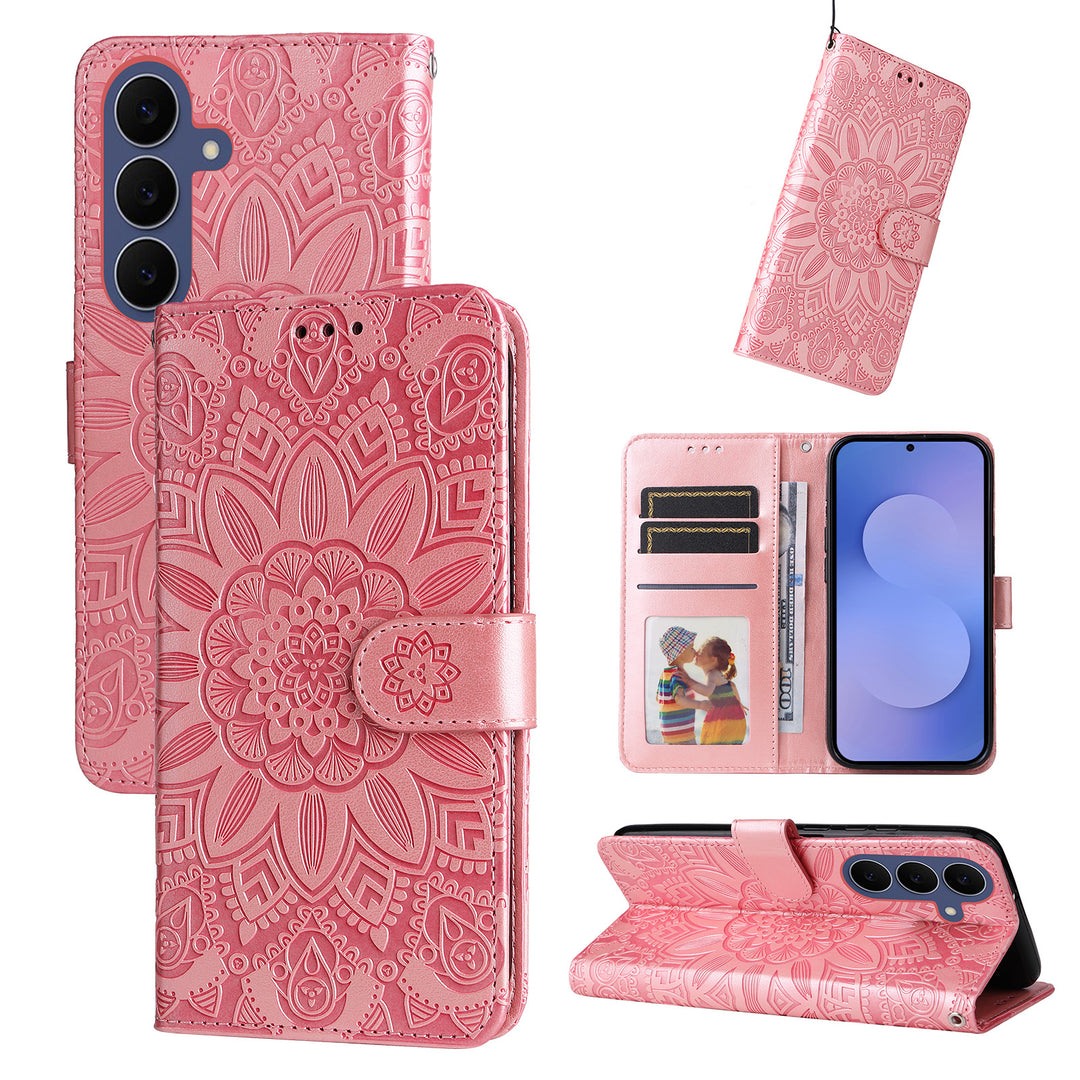 Blumen Kunstleder Klapp Hülle/Flip Case für Samsung Galaxy S26 FE