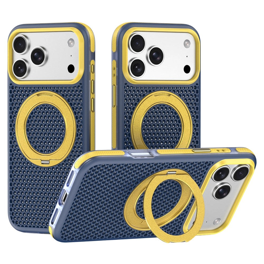 Zweifarbige Gelochte/Wärmeableitende MagSafe/Magnet Hülle/Case mit integriertem Ständer für iPhone 18 Pro, 18 Pro Max | ZITOCASES®