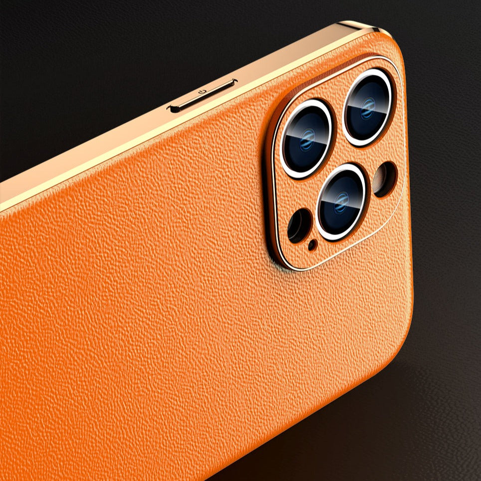 Elegante Kunstleder/Gold Hülle/Case für iPhone 16-Serie | ZITOCASES®