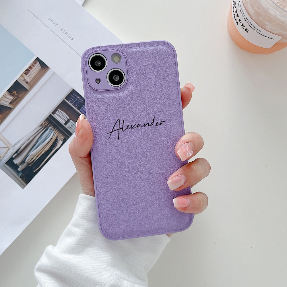 Personalisierte Kunstleder Hülle/Case mit individuellem Namen/Wort für iPhone 13, 12-Serie | ZITOCASES®