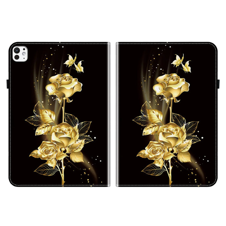 Gold/Rosen Motiv Kunstleder Hülle/Case für iPad, Mini, Pro, Air | ZITOCASES®