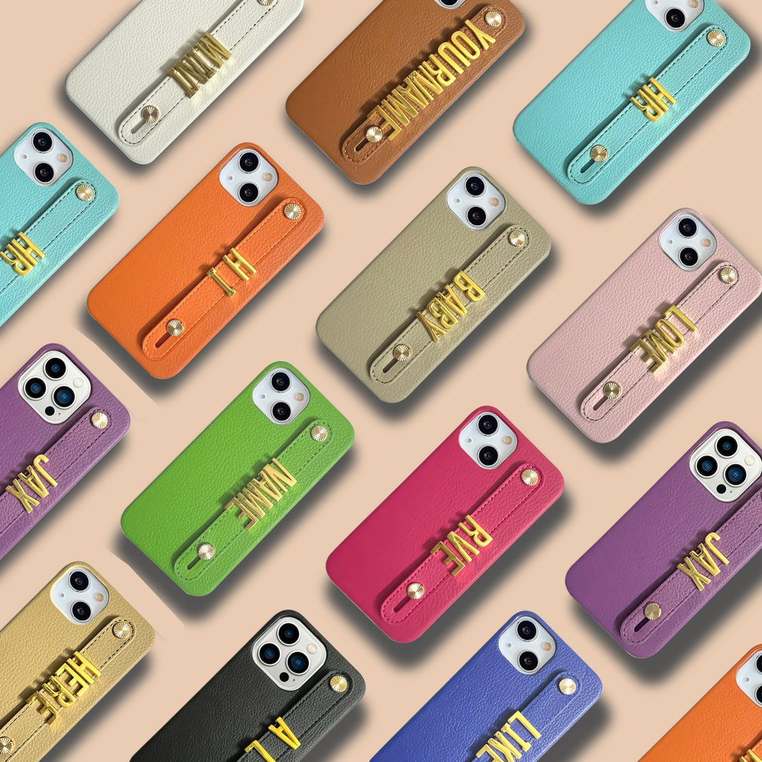 Personalisierte Kunstleder Hülle/Case mit individuellem 3D Edelstahl Namen/Wort für iPhone 16-Serie | ZITOCASES®