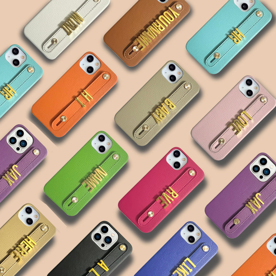 Personalisierte Kunstleder Hülle/Case mit individuellem 3D Edelstahl Namen/Wort für iPhone 13, 12-Serie | ZITOCASES®