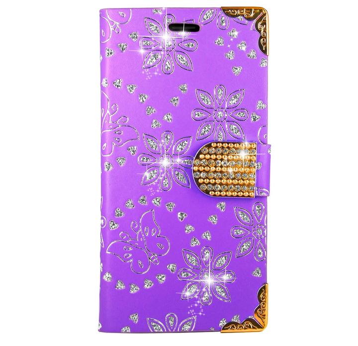 Glitzer/Blumen Kunstleder Klapp Hülle/Flip Case für Nokia X30, XR21, XR20, X20, G60, G50, G42, G22, G21, G20, G11, G10, 9, PureView, 8, 8 Sirocco, 8.3, 7, 7 Plus, 7.2, 6 | ZITOCASES®