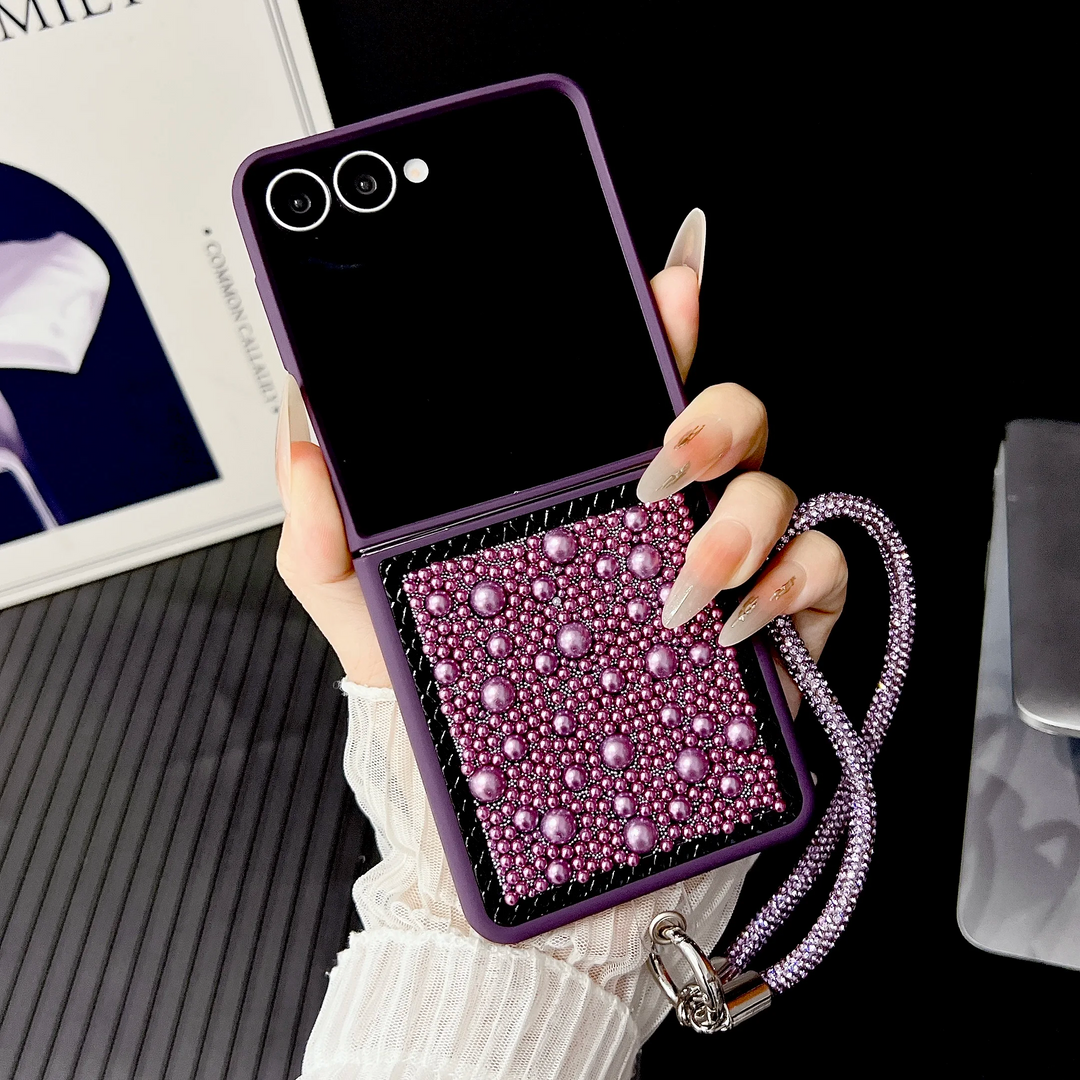 3D Perlen Design Hülle/Case (inkl. Band) für Samsung Galaxy Z Flip 7 FE, 7, 6, 5, 4, 3 | ZITOCASES®