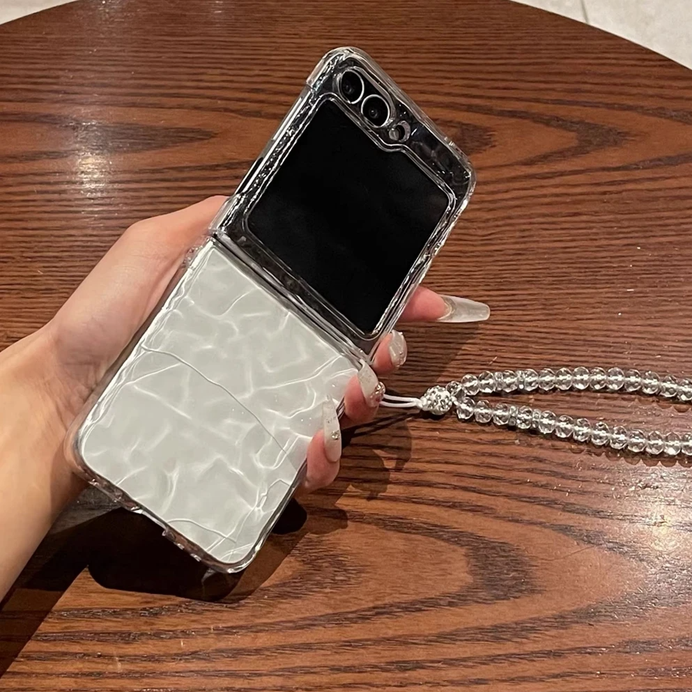 Transparente Wasser Design Hülle/Case (inkl. Kette) für Samsung Galaxy Z Flip 7 FE, 7, 6, 5, 4, 3 | ZITOCASES®