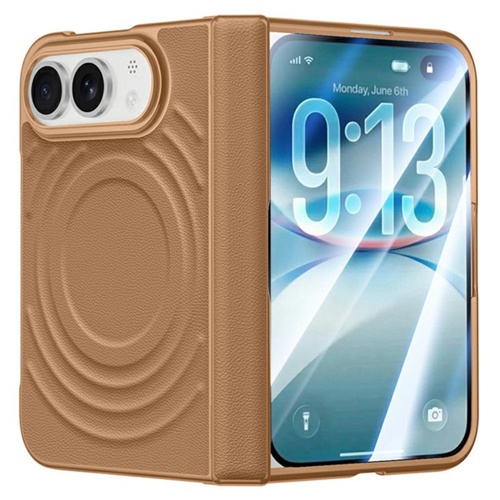 Wellen/Kunstleder Optik MagSafe/Magnet Hülle/Case für iPhone Duo