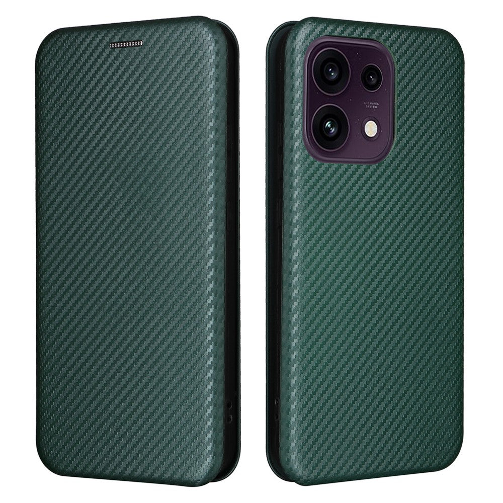 Carbon Optik Klapphülle/Flipcase für Oppo Reno 16, 16 Pro, 16 FS, 16 F