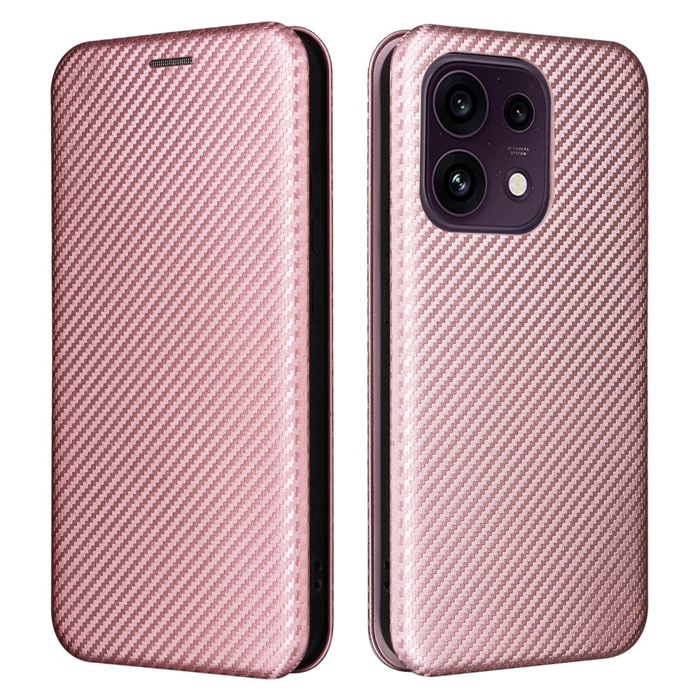 Carbon Optik Klapphülle/Flipcase für Oppo Reno 16, 16 Pro, 16 FS, 16 F