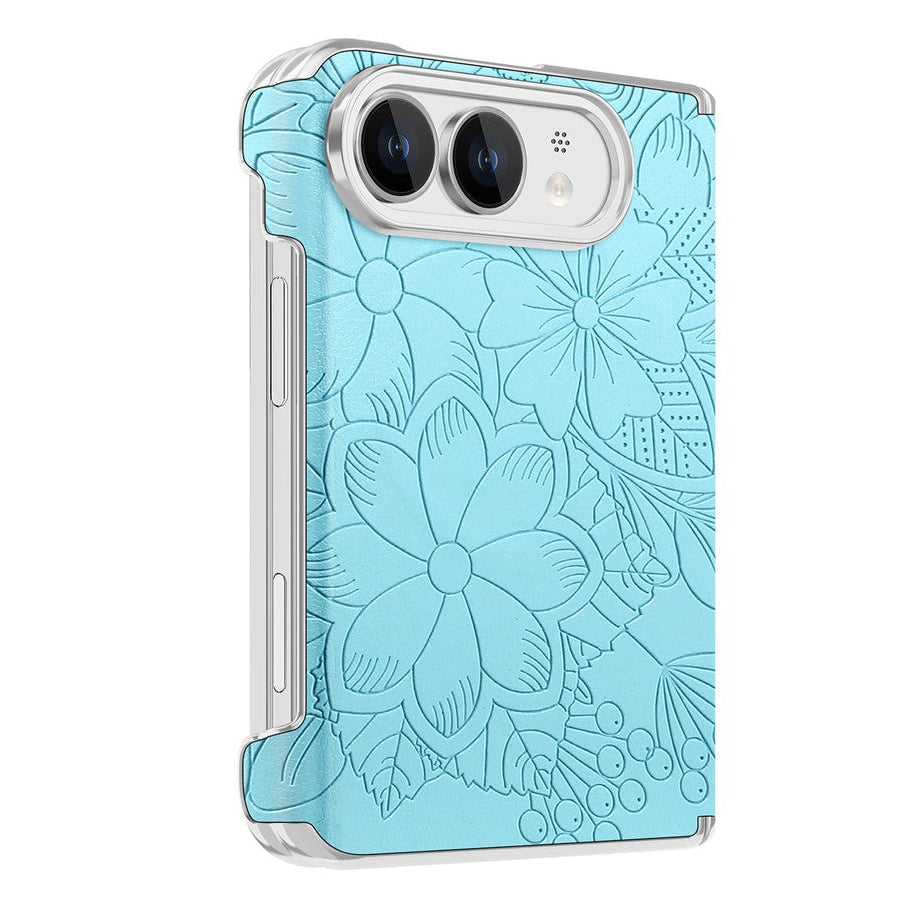 Blumen Design Kunstleder Hülle/Case für iPhone Duo