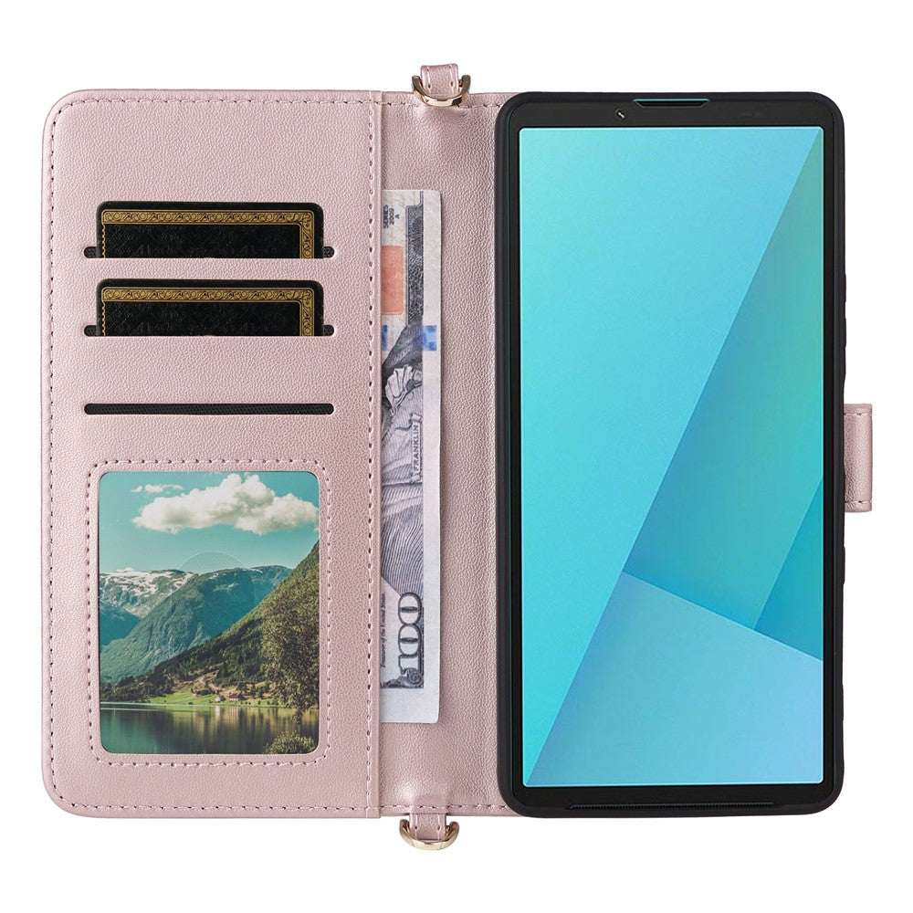 Karierte Portemonnaie/Geldbörse Kunstleder Klapphülle/Flipcase für Sony Xperia 10 VIII