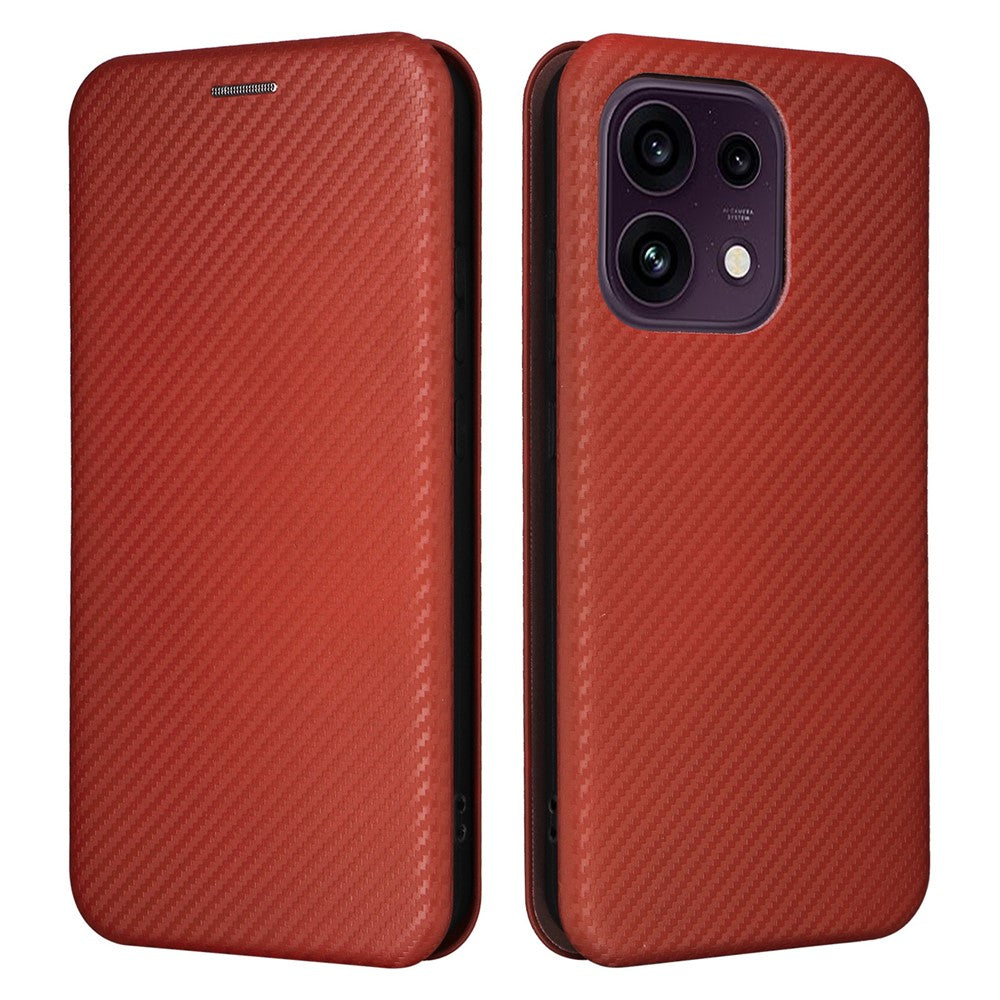 Carbon Optik Klapphülle/Flipcase für Oppo Reno 16, 16 Pro, 16 FS, 16 F